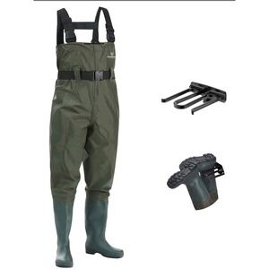 FishingSIR Wader Men Size 8 Green New Waterproof Boot Foot Chest Fishing Hunting